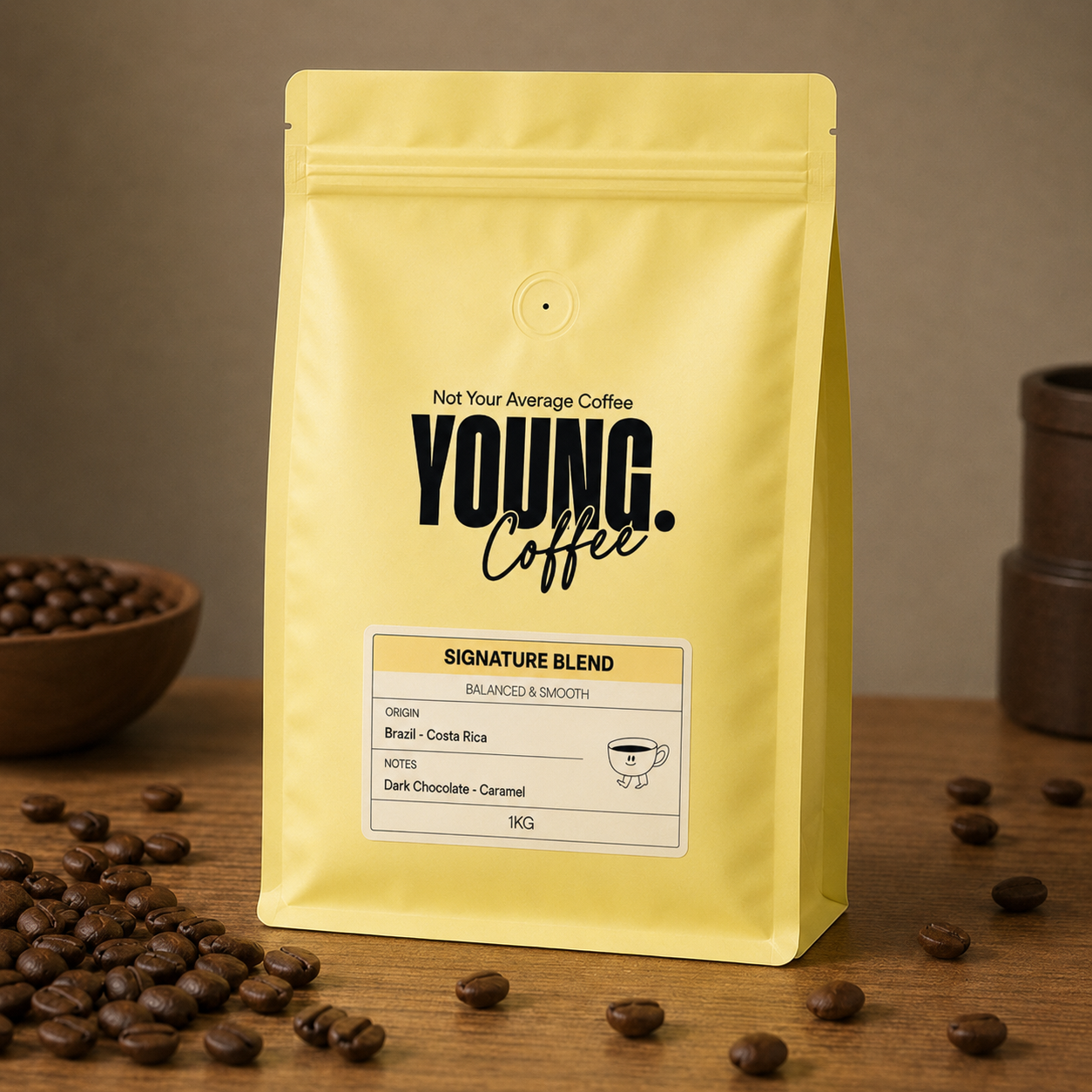 1kg young coffee bag en